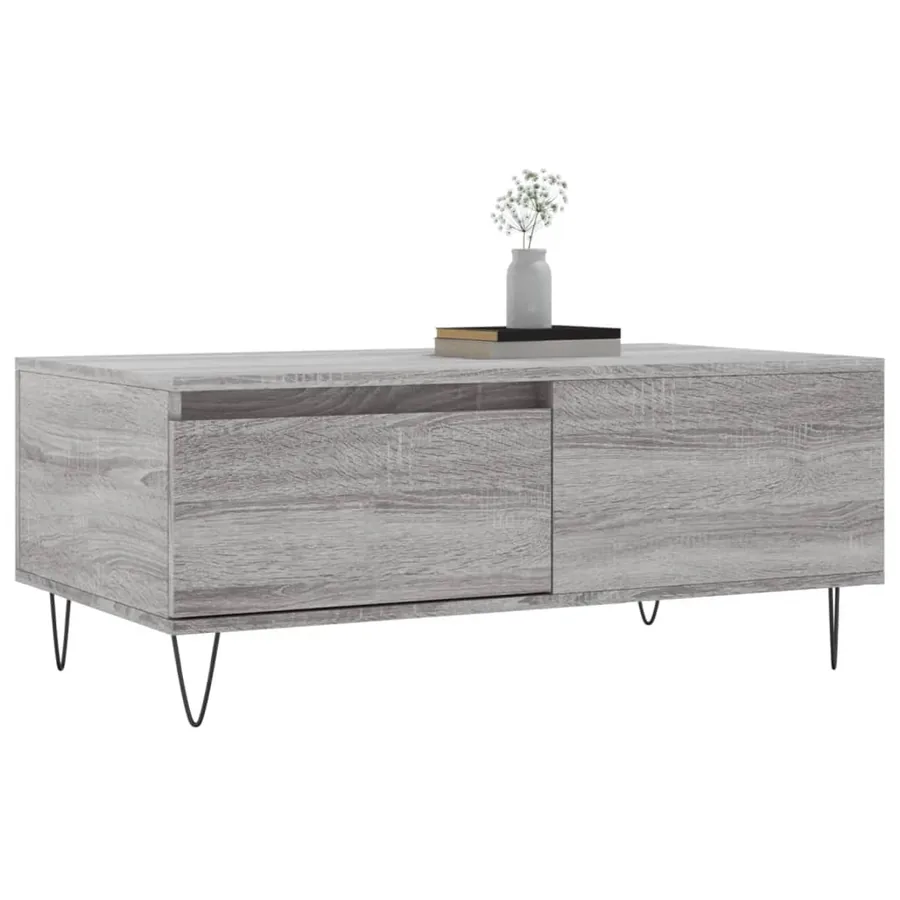 Table basse Sonoma gris 90x50x36,5 cm Bois d'ingénierie - 4