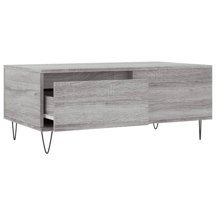 Table basse Sonoma gris 90x50x36,5 cm Bois d'ingénierie - 6