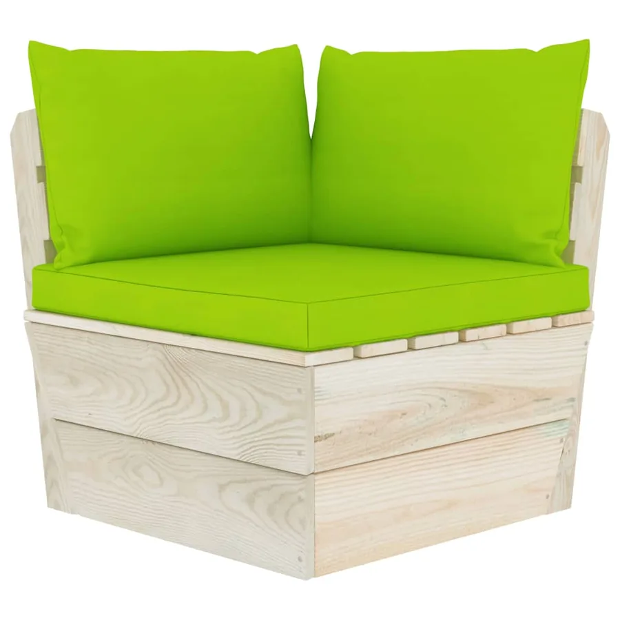 Canapé palette à 2 places de jardin avec coussins Bois d'épicéa - 4