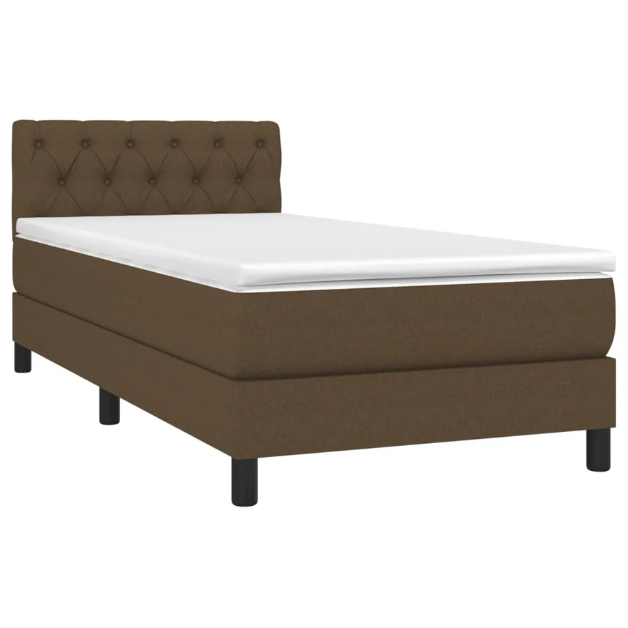 Sommier à lattes de lit avec matelas Marron foncé 80x200 cm - 3
