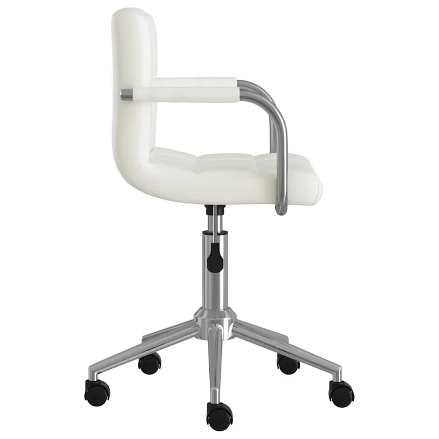 Chaise pivotante de salle à manger Blanc Similicuir - 3