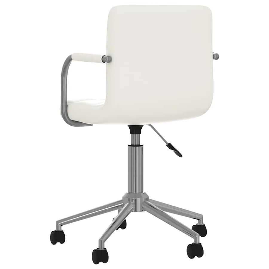 Chaise pivotante de salle à manger Blanc Similicuir - 4