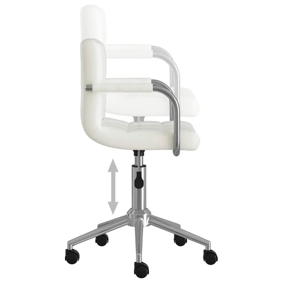 Chaise pivotante de salle à manger Blanc Similicuir - 5