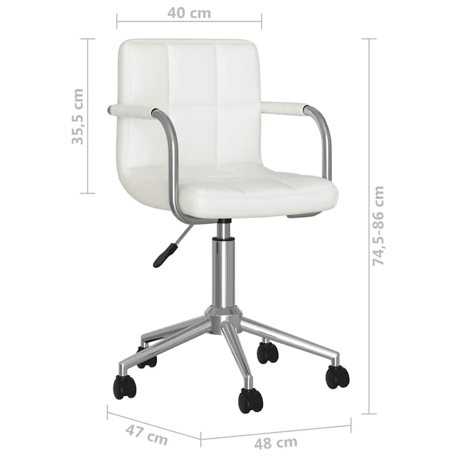Chaise pivotante de salle à manger Blanc Similicuir - 8