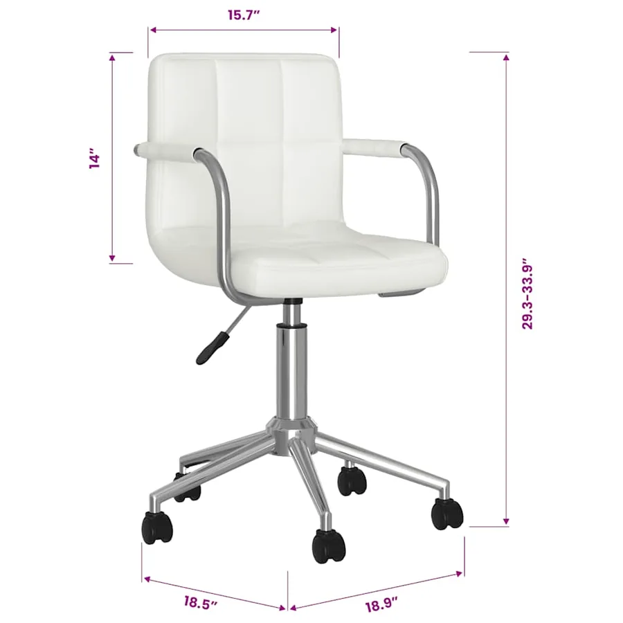 Chaise pivotante de salle à manger Blanc Similicuir - 9