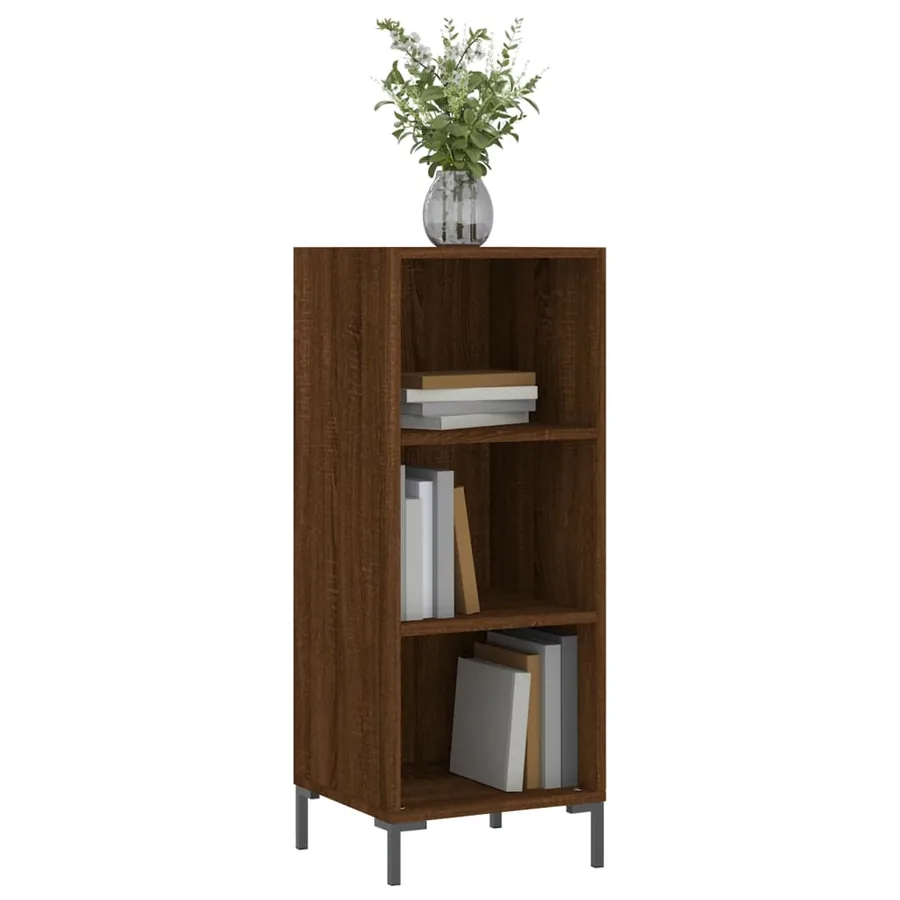 Buffet chêne marron 34,5x32,5x90 cm bois d'ingénierie - 3