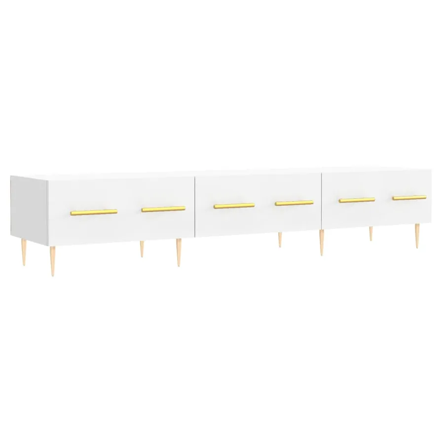 Meuble TV blanc 150x36x30 cm bois d'ingénierie - 2