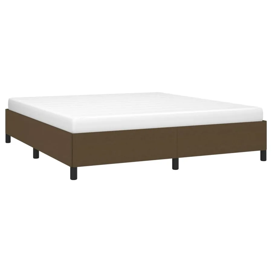 Cadre de lit sans matelas marron foncé 180x200 cm tissu - 3