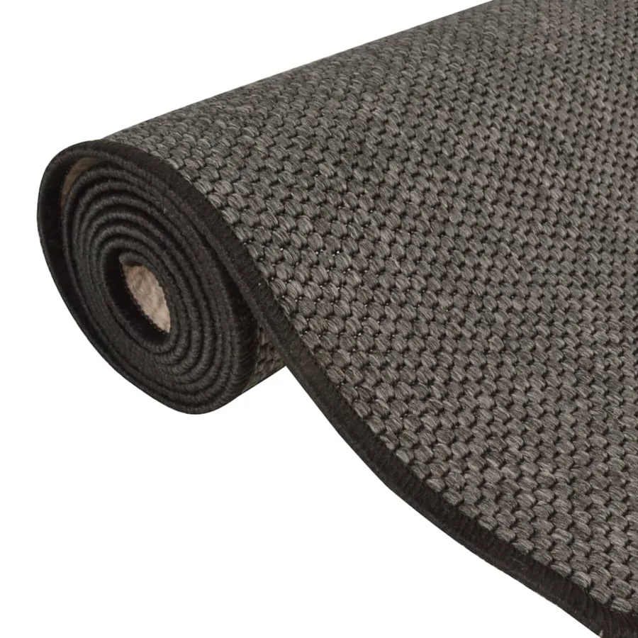 Tapis de couloir aspect sisal anthracite 50x300 cm - 5