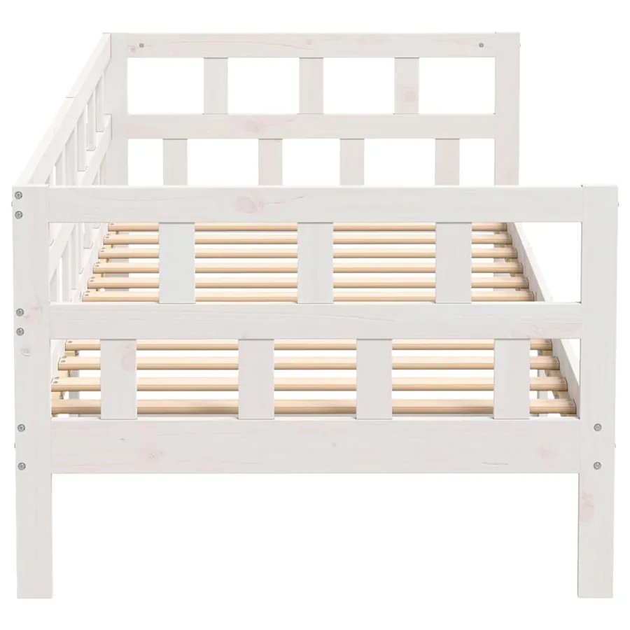 Lit de jour sans matelas blanc bois de pin massif 80x200 cm - 7