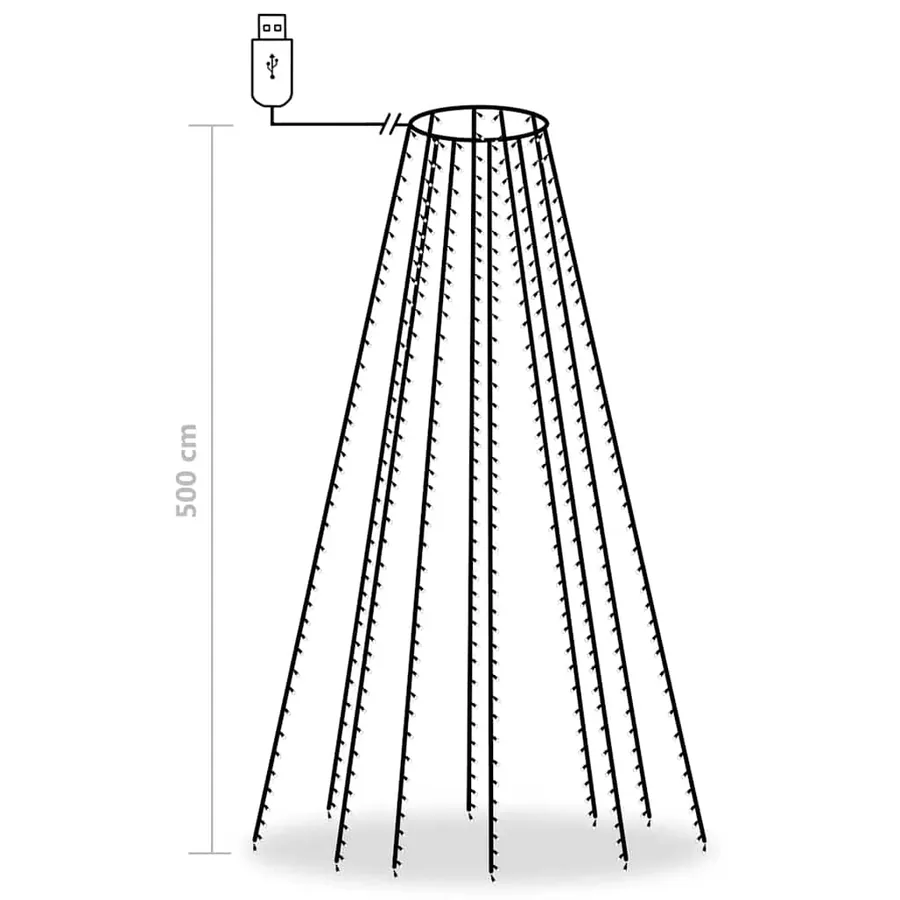 Guirlande lumineuse avec 500 LED Coloré 500 cm Int/Ext - 8