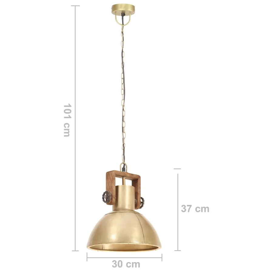 Lampe suspendue industrielle 25 W Laiton Rond 30 cm E27 - 11
