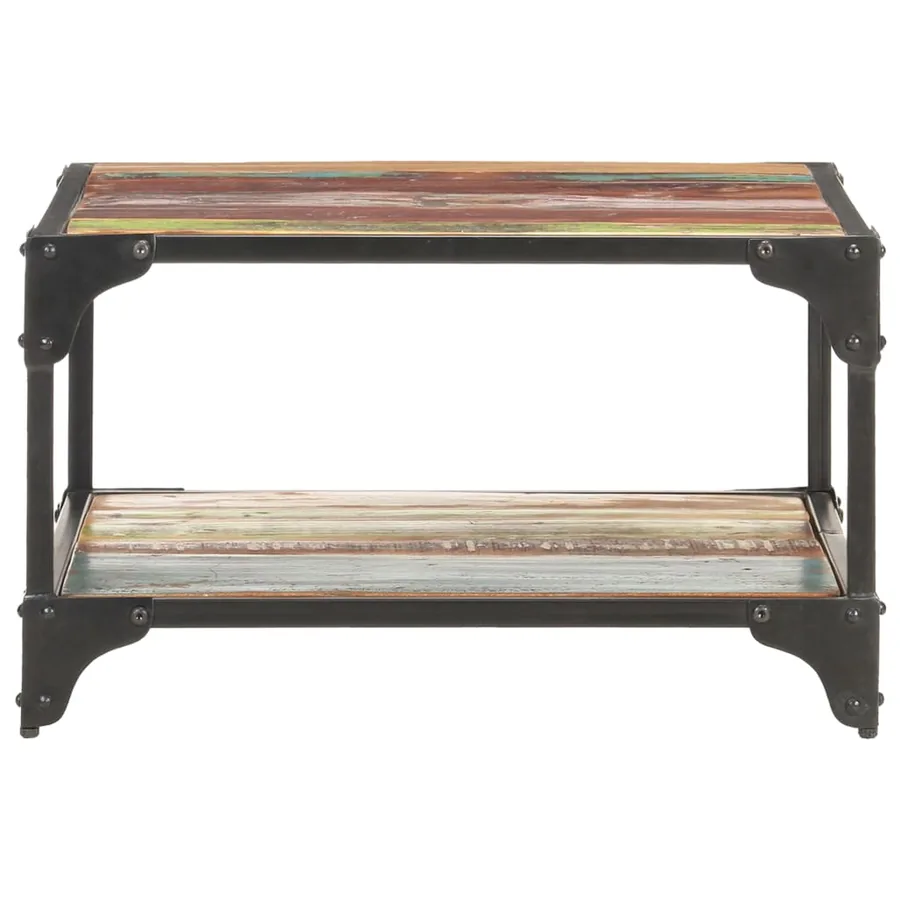 Table basse 60x60x35 cm Bois de récupération massif - 2