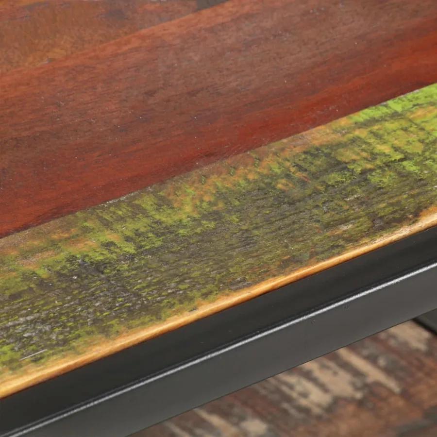 Table basse 60x60x35 cm Bois de récupération massif - 4