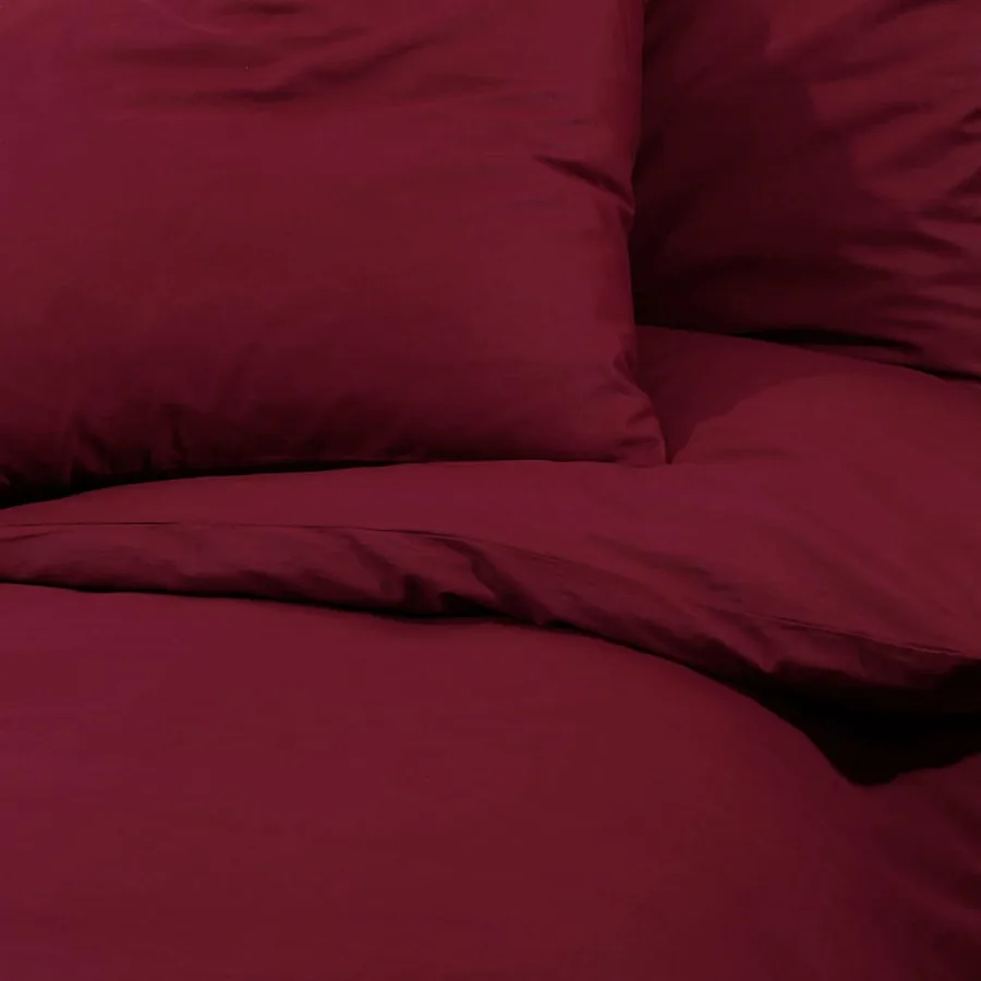 Ensemble de housse de couette Bordeaux 140x200 cm Coton - 7