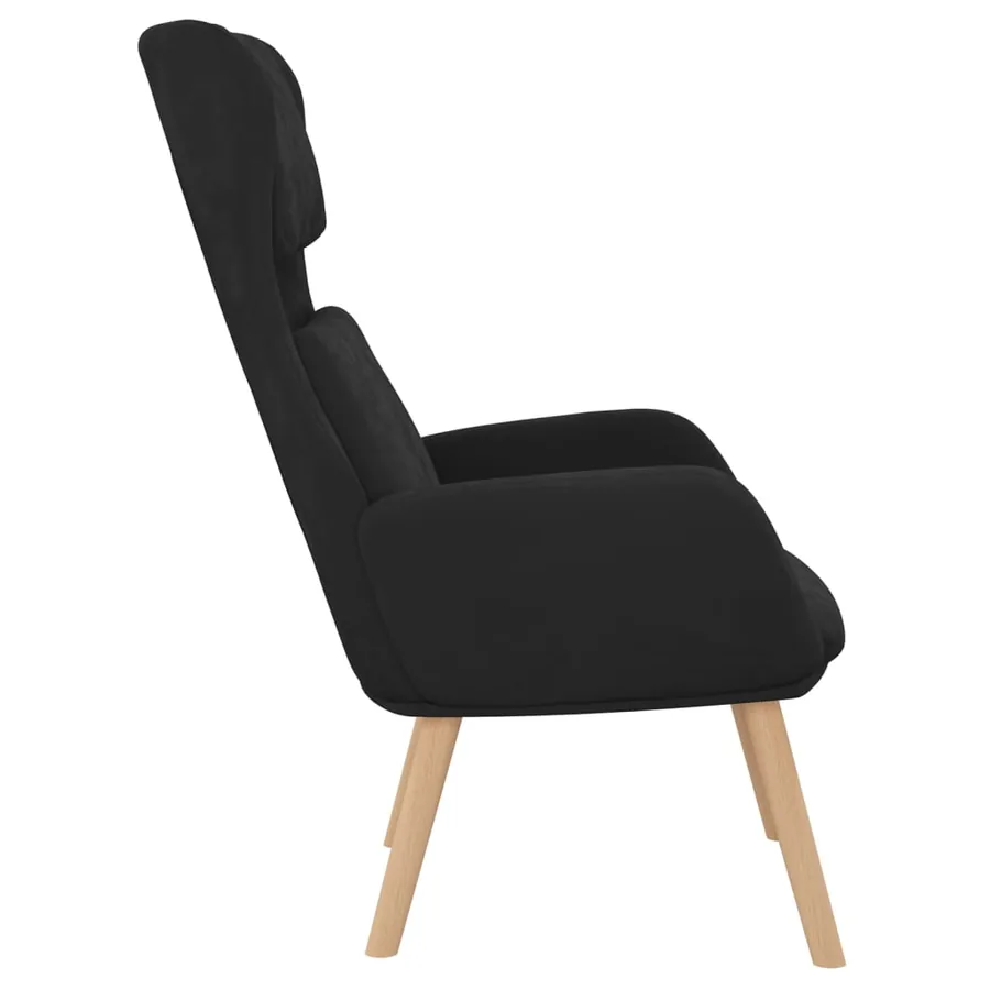 Chaise de relaxation Noir Velours - 4