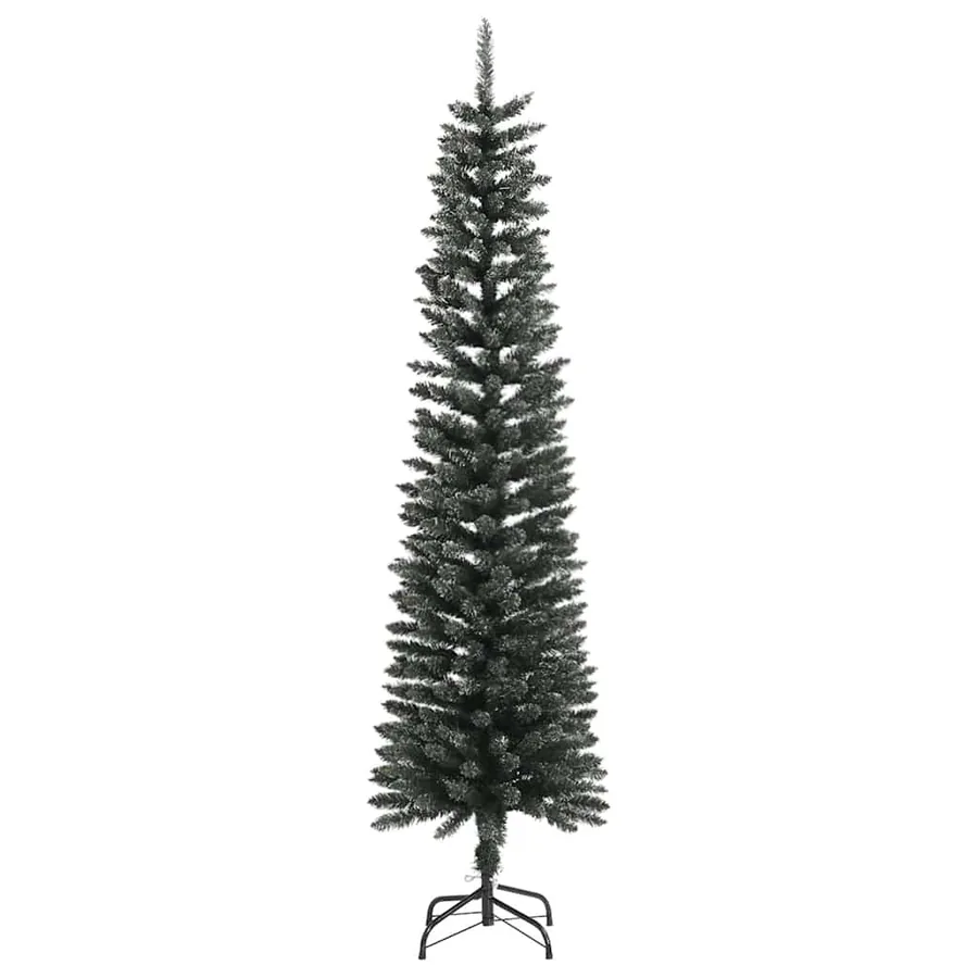 Sapin de Noël artificiel mince avec support Vert 180 cm PVC - 3