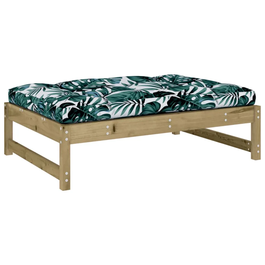 Repose-pied de jardin 120x80 cm bois de pin imprégné - 2