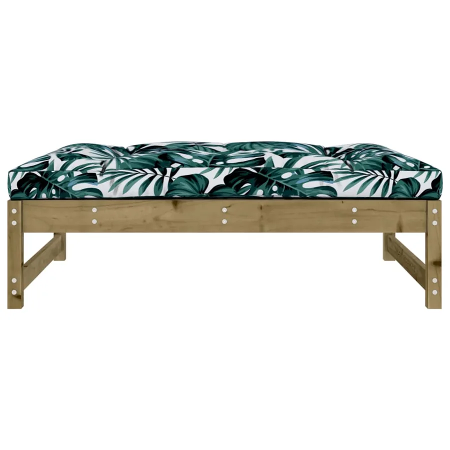 Repose-pied de jardin 120x80 cm bois de pin imprégné - 4