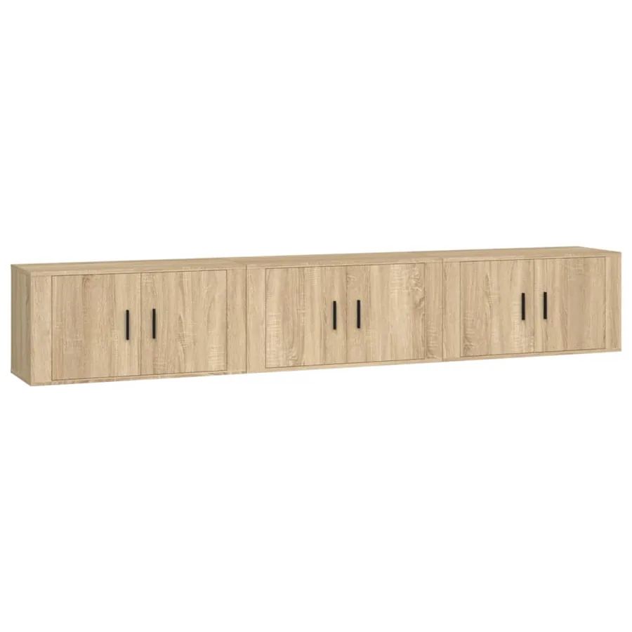 Meubles TV muraux 3 pcs chêne sonoma 80x34,5x40 cm - 2