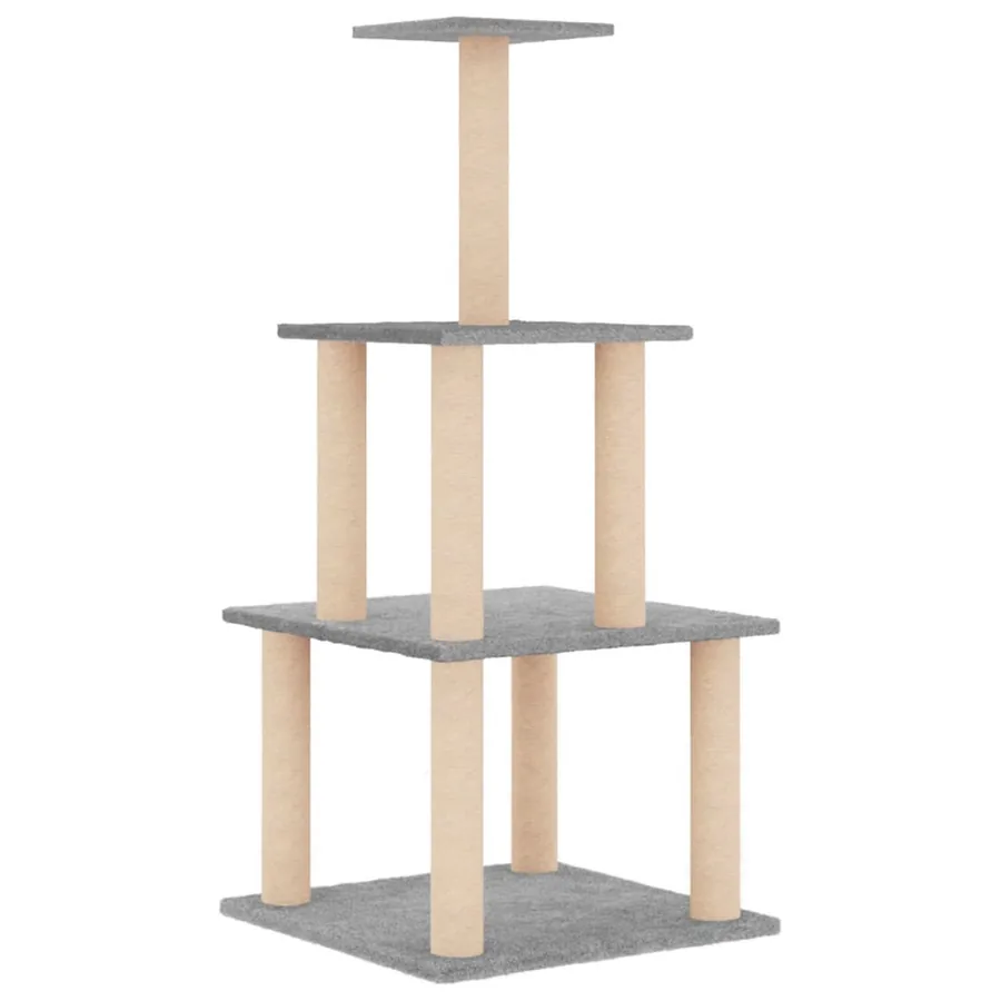 Arbre à chat avec griffoirs en sisal gris clair 111 cm - 2