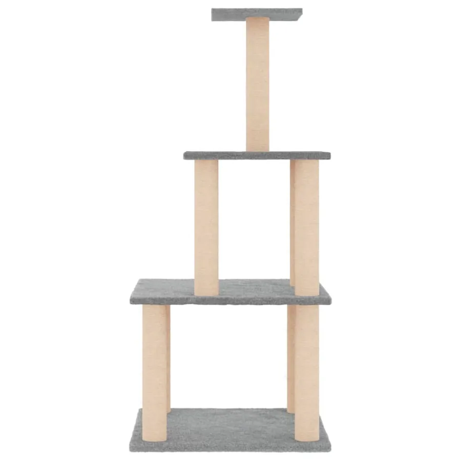 Arbre à chat avec griffoirs en sisal gris clair 111 cm - 3