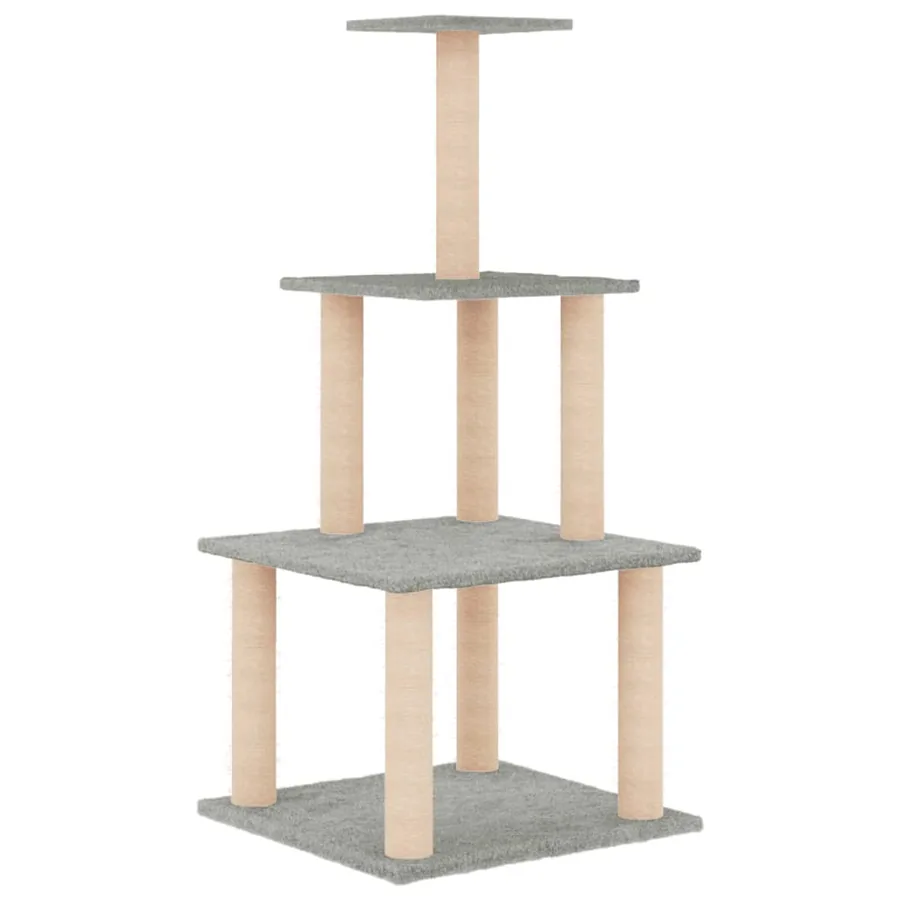 Arbre à chat avec griffoirs en sisal gris clair 111 cm - 4