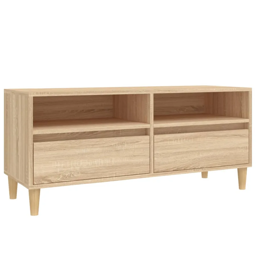 Meuble TV chêne sonoma 100x34,5x44,5 cm bois d'ingénierie - 2