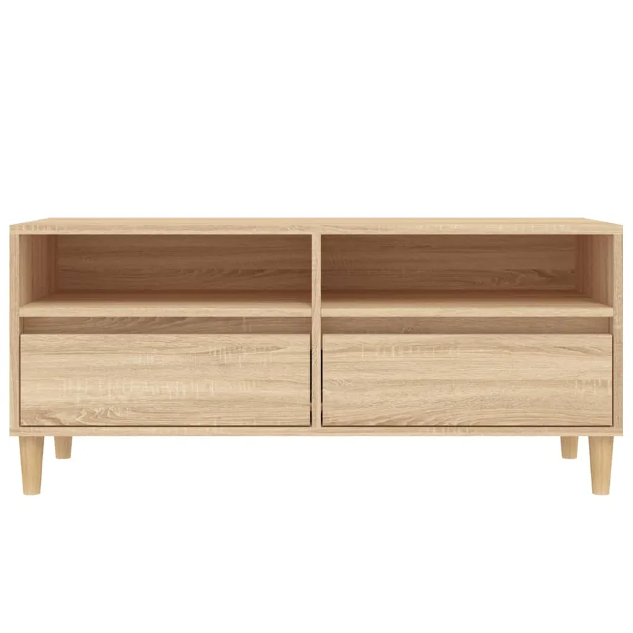 Meuble TV chêne sonoma 100x34,5x44,5 cm bois d'ingénierie - 6