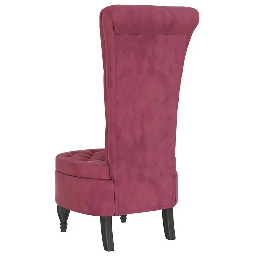 Chaise à dossier haut rouge bordeaux conception de bouton - 5