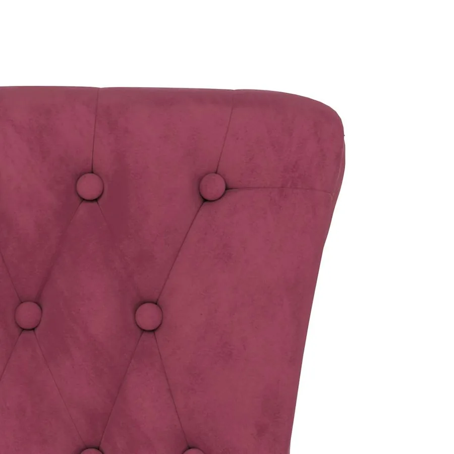 Chaise à dossier haut rouge bordeaux conception de bouton - 6