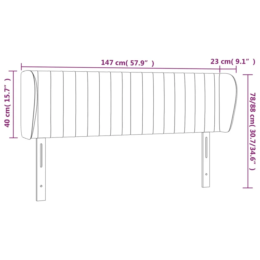 Tête de lit avec oreilles Crème 147x23x78/88 cm Tissu - 9