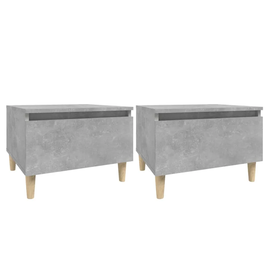 Tables d'appoint 2 pcs Gris béton 50x46x35 cm Bois d'ingénierie - 2