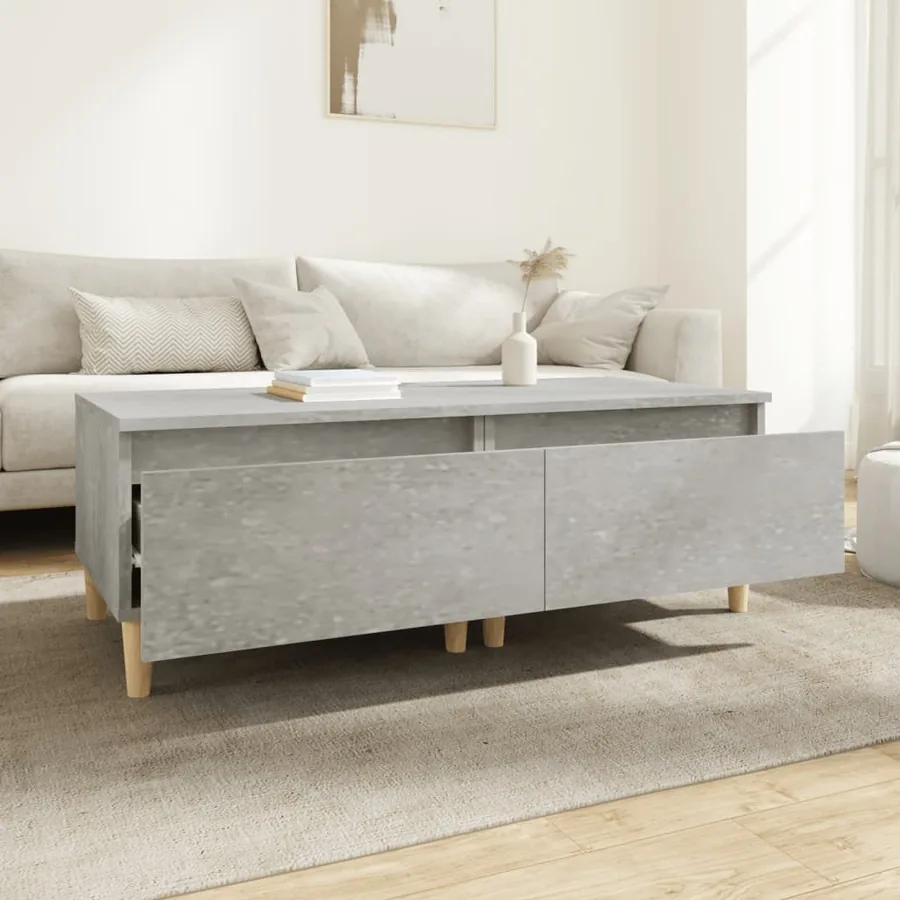 Tables d'appoint 2 pcs Gris béton 50x46x35 cm Bois d'ingénierie - 3