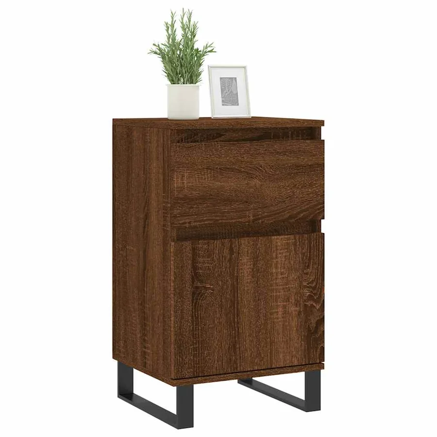 Buffets 2 pcs chêne marron 40x35x70 cm bois d'ingénierie - 3
