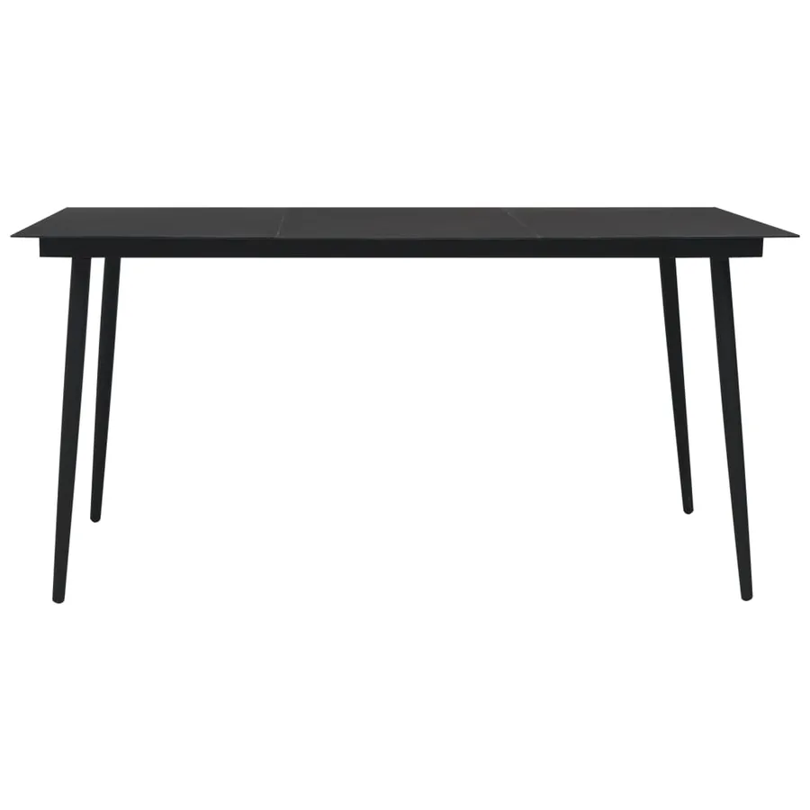 Ensemble à manger de jardin 9 pcs Corde en coton et acier Noir - 3