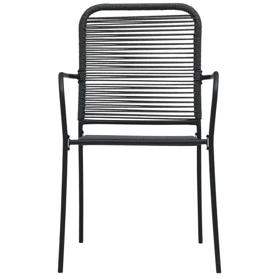 Ensemble à manger de jardin 9 pcs Corde en coton et acier Noir - 6