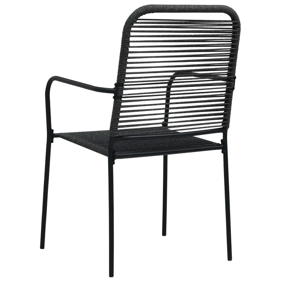 Ensemble à manger de jardin 9 pcs Corde en coton et acier Noir - 8