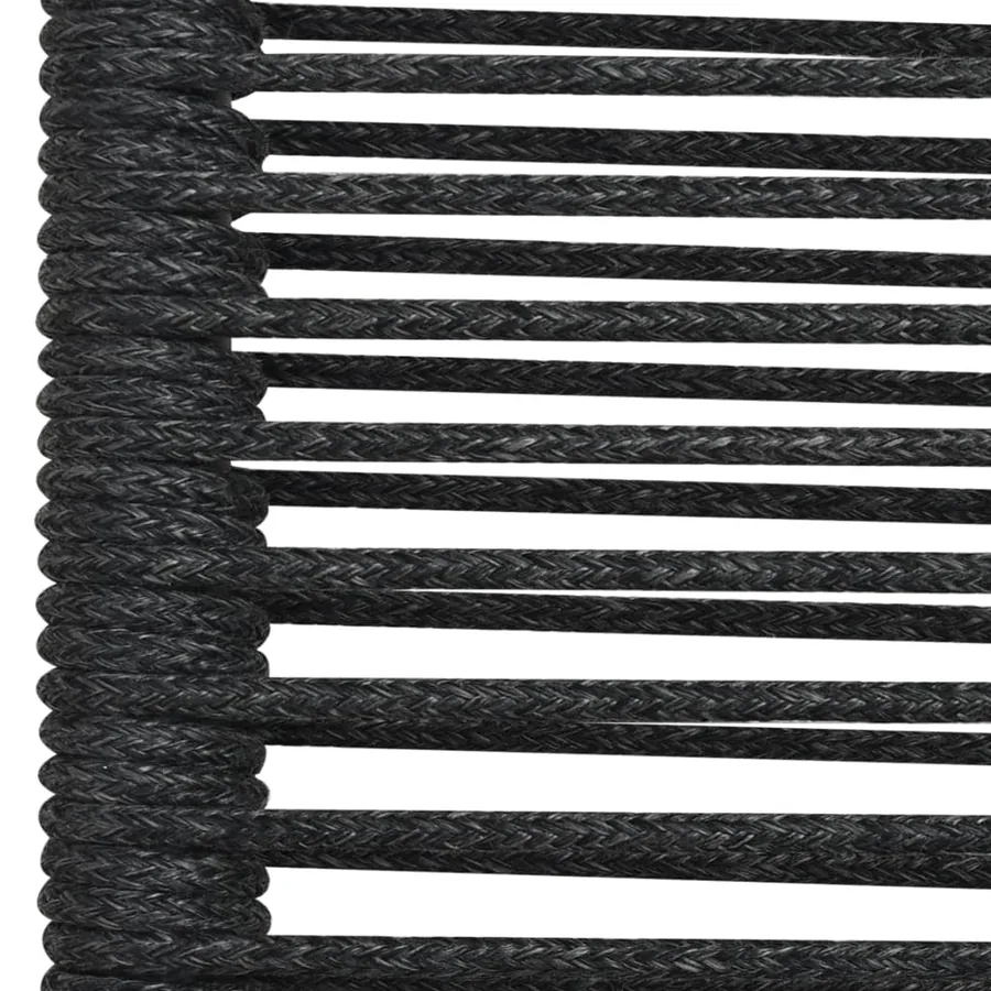 Ensemble à manger de jardin 9 pcs Corde en coton et acier Noir - 9