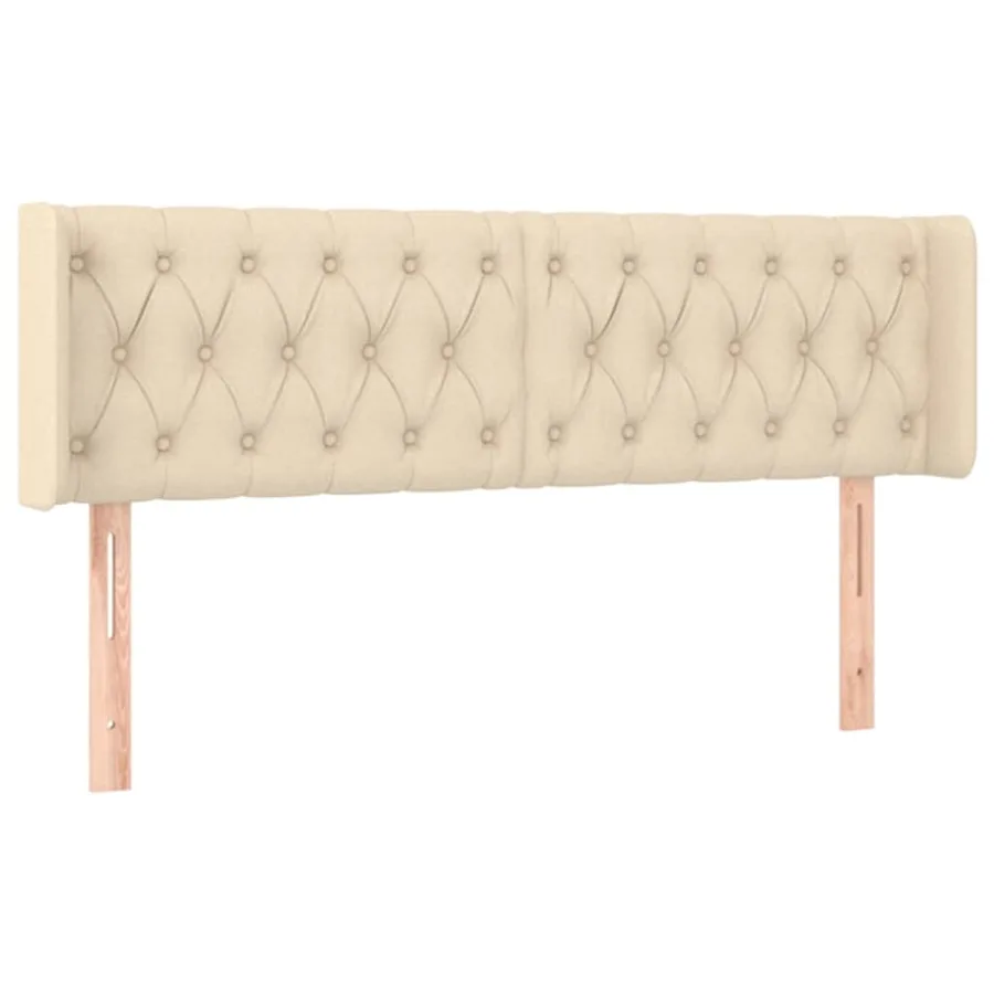 Tête de lit avec oreilles Crème 163x16x78/88 cm Tissu - 2