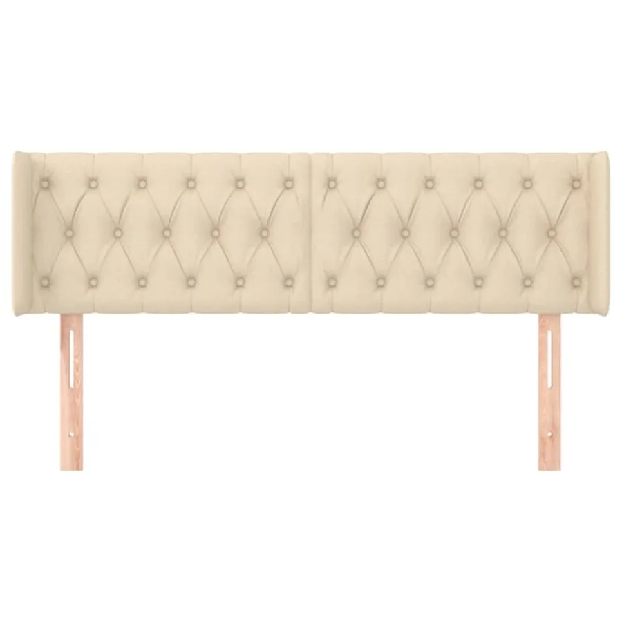 Tête de lit avec oreilles Crème 163x16x78/88 cm Tissu - 3