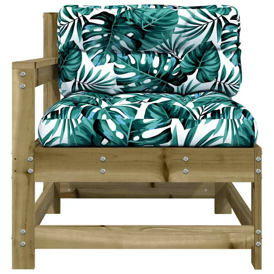 Chaise de jardin avec coussins bois de pin imprégné - 3