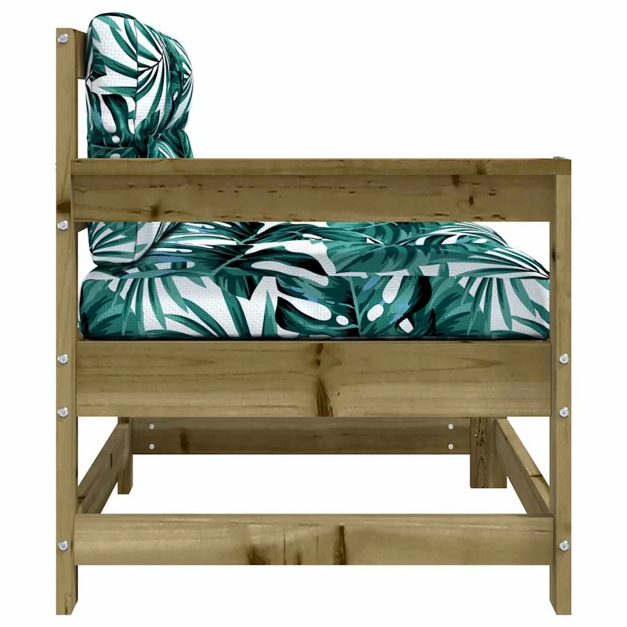 Chaise de jardin avec coussins bois de pin imprégné - 6
