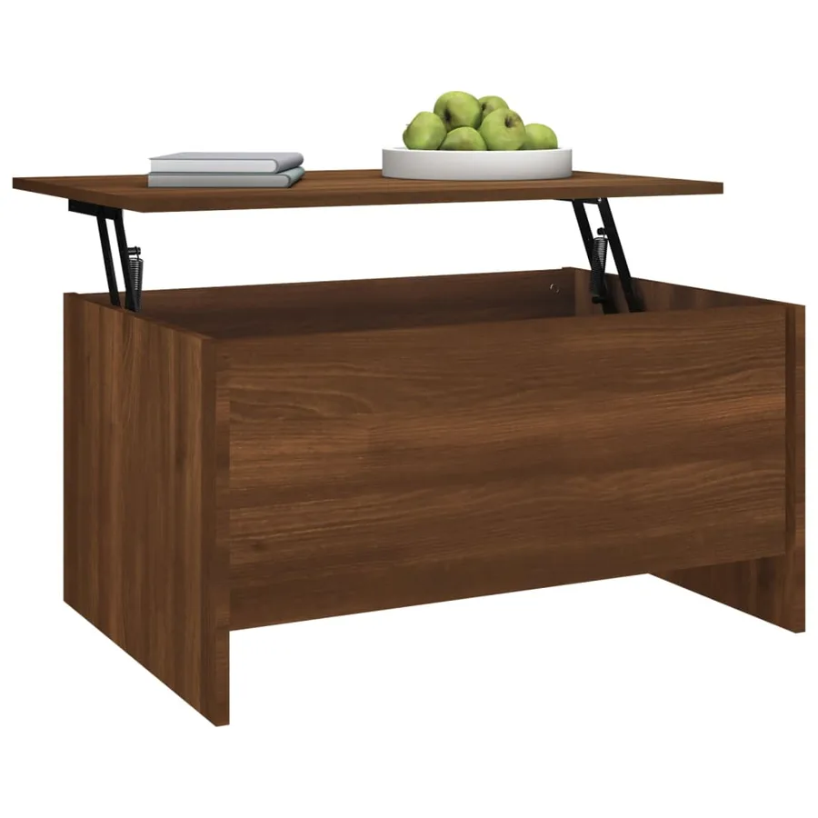 Table basse Chêne marron 80x55,5x41,5 cm Bois d'ingénierie - 6
