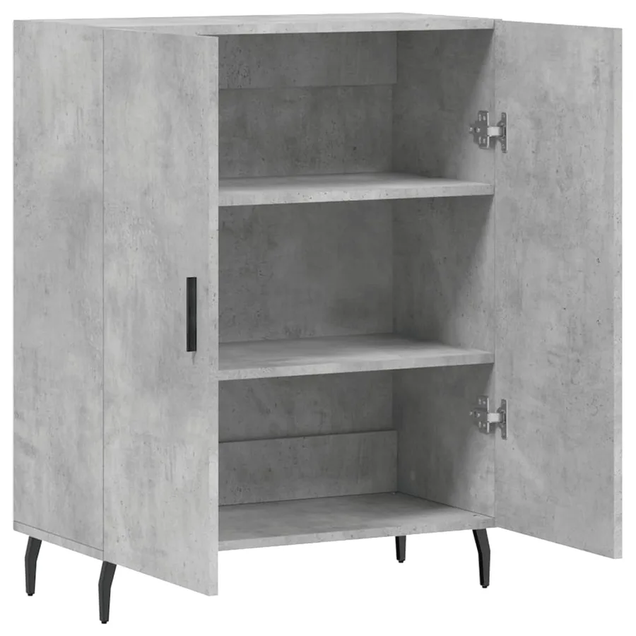Buffet gris béton 69,5x34x90 cm bois d'ingénierie - 6