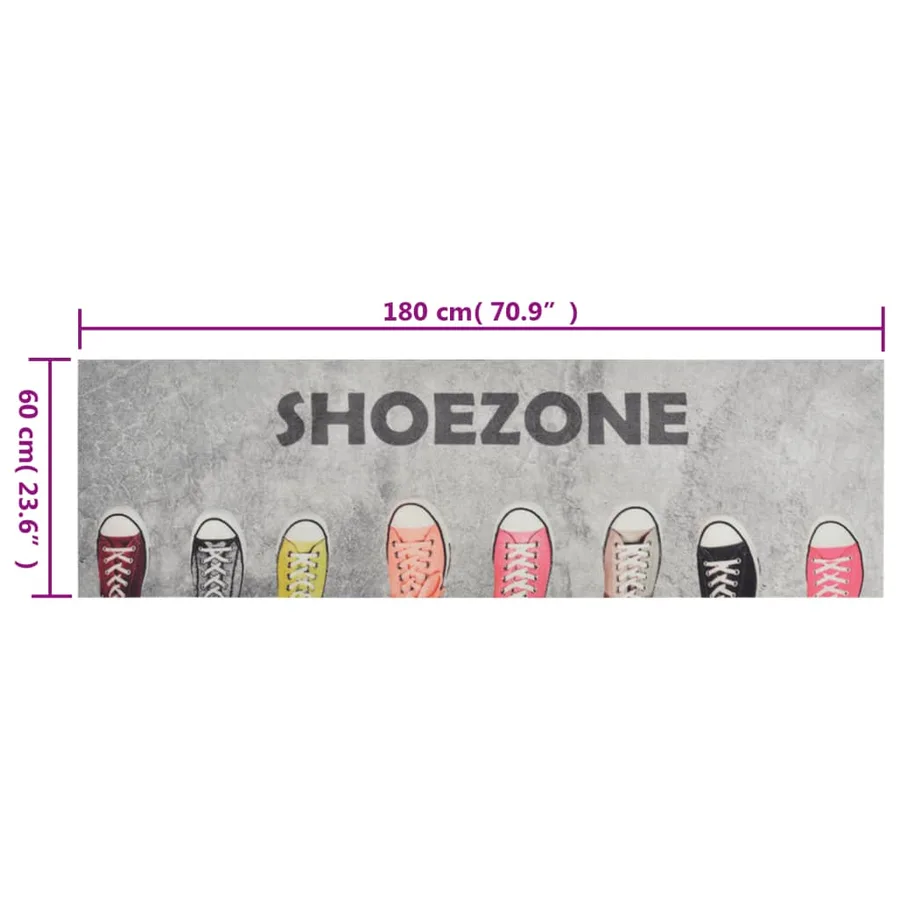 Tapis de cuisine lavable impression shoezone 60x180 cm velours - 5