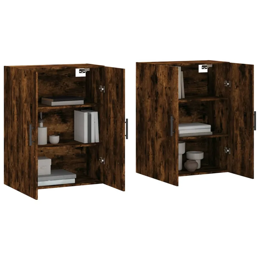 Armoires murales 2 pcs chêne fumé 69,5x34x90 cm - 3