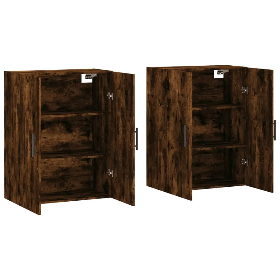 Armoires murales 2 pcs chêne fumé 69,5x34x90 cm - 4