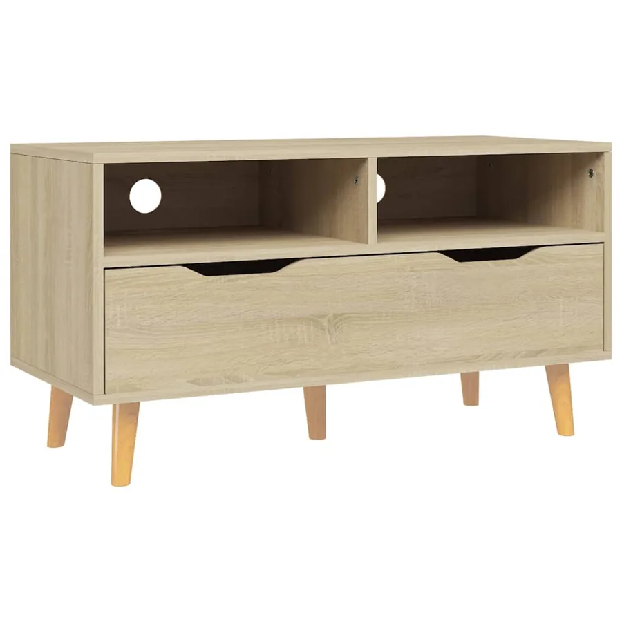 Meuble TV chêne sonoma 90x40x48,5 cm bois d'ingénierie - 2