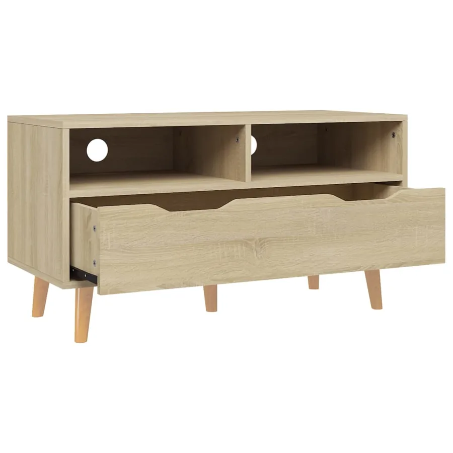 Meuble TV chêne sonoma 90x40x48,5 cm bois d'ingénierie - 4